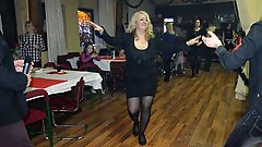 Lascivious mature businesswomen in a sex gallery