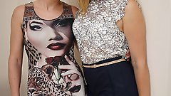 Horny teeny babe doing a hot lesbian housewife