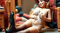A slut showing her hairy vagina and her ass.
