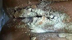 Filthy older cougar is spreading her pussy lips on pix