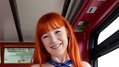 Dissolute experienced girl is playing alone