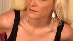 Horny blonde cougar doing her toy boy